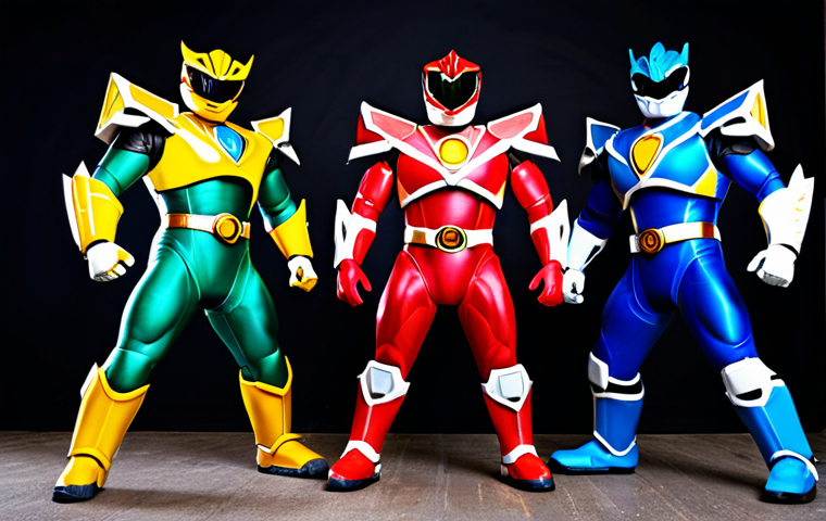 **
"A group of five Power Rangers in vibrant, fully clothed costumes, striking a heroic pose in front of a Megazord (combination robot) inspired by dinosaurs, appropriate attire, safe for work, perfect anatomy, correct proportions, professional, family-friendly, bright and dynamic, good composition"
**