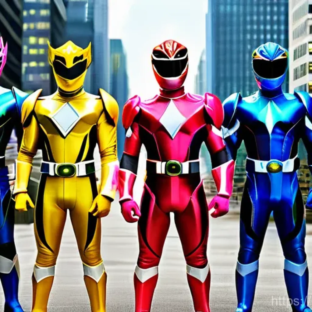 파워레인저 리더십 스토리 - **Prompt: The Symphony of Strength: Diverse Power Rangers United**
A dynamic, action-packed scen...